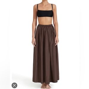 Matteau XS 100% soft lux cotton maxi skirt in Brown